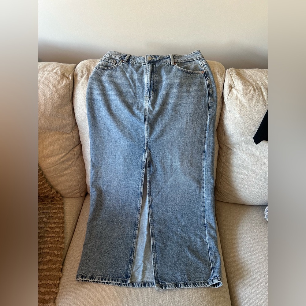 Dynamite Light Blue Denim Maxi Skirt